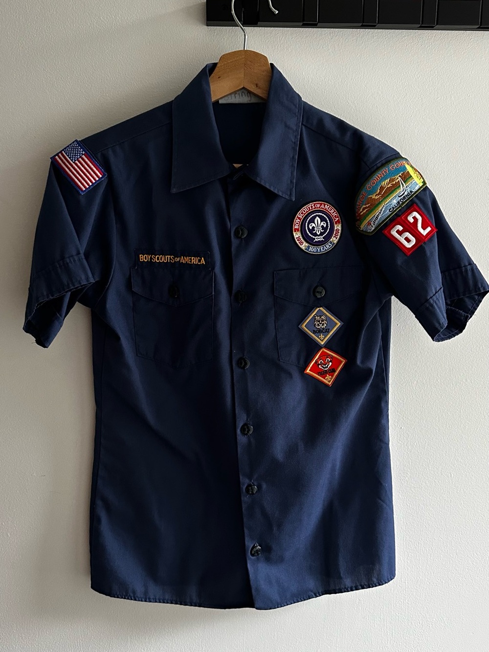 Vintage Navy Blue Short-Sleeve Boy Scouts of America Shirt